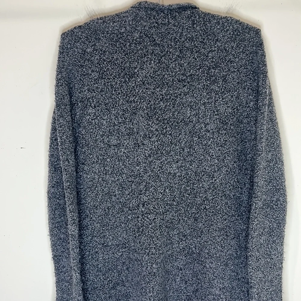 EILEEN FISHER Charcoal Gray Wool Cashmere Blend Nubby Cardigan Sweater Size M
